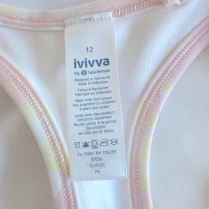 Ivivva Pink & Yellow Tye Dyed Racerback Tank Top Size 12